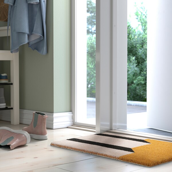 KLOTOID - Door mat, black white/staircases, 40x60 cm - best price from Maltashopper.com 80572712