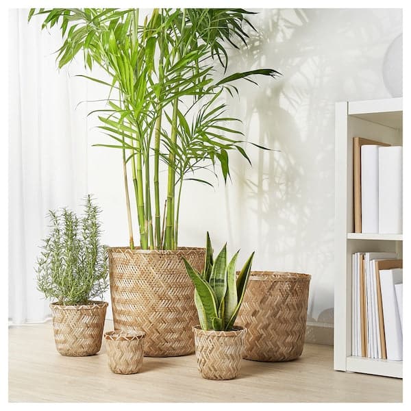 Ikea KLYNNON - Plant pot, handmade bamboo, 15 cm