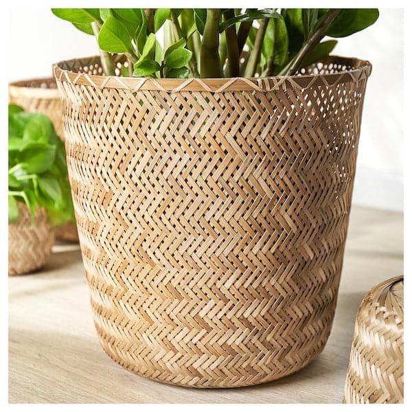 Ikea KLYNNON - Plant pot, handmade bamboo, 32 cm