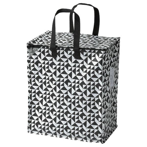 KNALLA bag, black/white, 40x25x47 cm/47 l