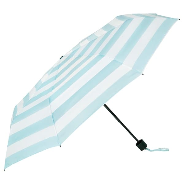 KNALLA - Umbrella, foldable blue/white