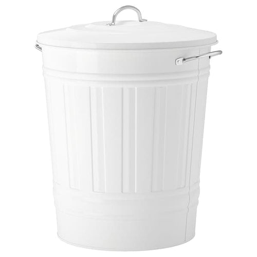 KNODD - Bin with lid, white, 40 l