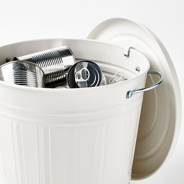 Ikea KNODD - Bin with lid, white, 16 l