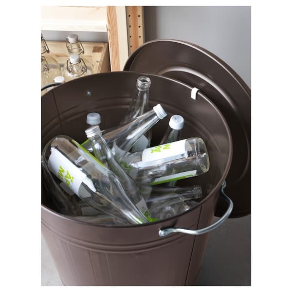 Ikea KNODD - Bin with lid, grey, 40 l