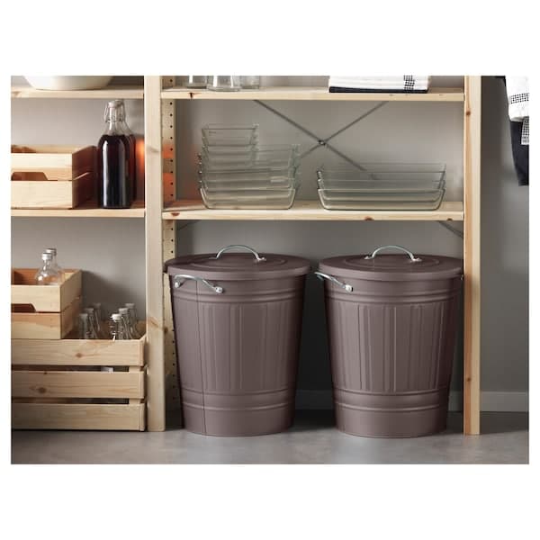 KNODD - Bin with lid, grey, 40 l - best price from Maltashopper.com 90315312