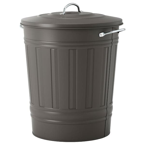 Ikea KNODD - Bin with lid, grey, 40 l