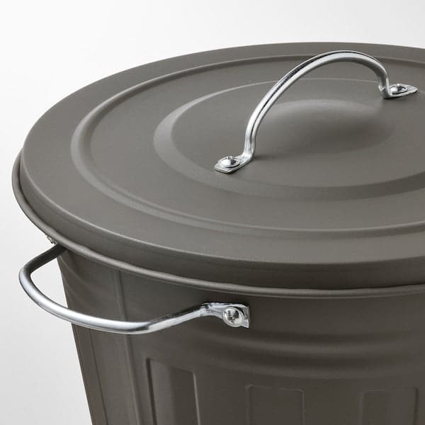 Ikea KNODD - Bin with lid, grey, 16 l