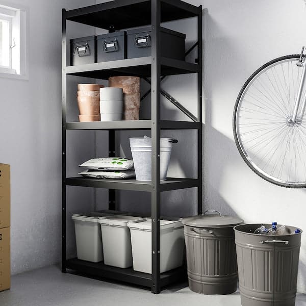 Ikea KNODD - Bin with lid, grey, 40 l