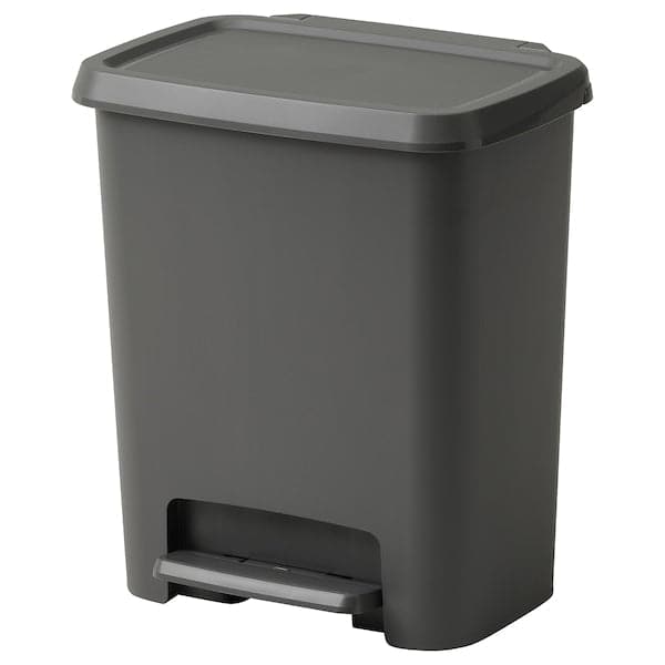 KNÖCKLA - Pedal bin, dark grey, 25 l