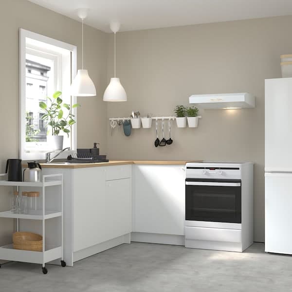KNOXHULT Corner kitchen - white 183x122x91 cm , - best price from Maltashopper.com 09388407