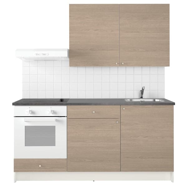 Ikea KNOXHULT Kitchen - grey wood effect 180x61x220 cm , 180x61x220 cm