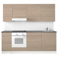 KNOXHULT Kitchen - grey wood effect 220x61x220 cm , 220x61x220 cm - best price from Maltashopper.com 99180479