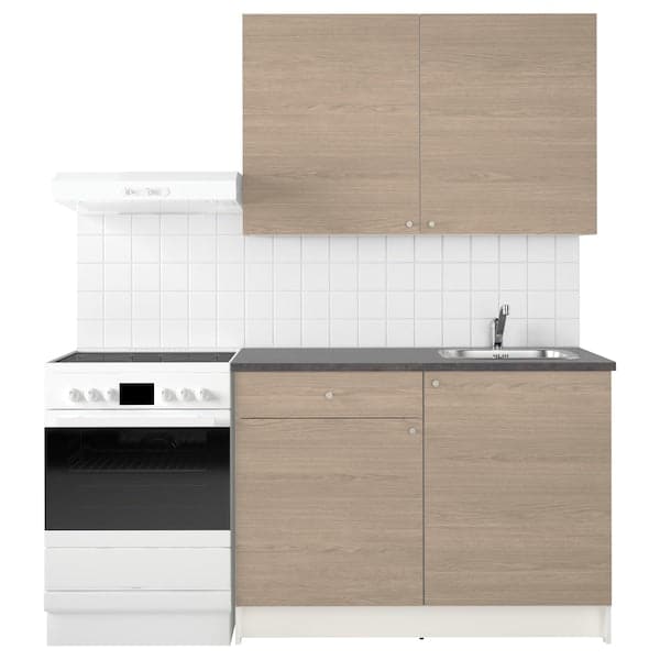 KNOXHULT Kitchen - grey wood effect 120x61x220 cm , 120x61x220 cm - best price from Maltashopper.com 59180476