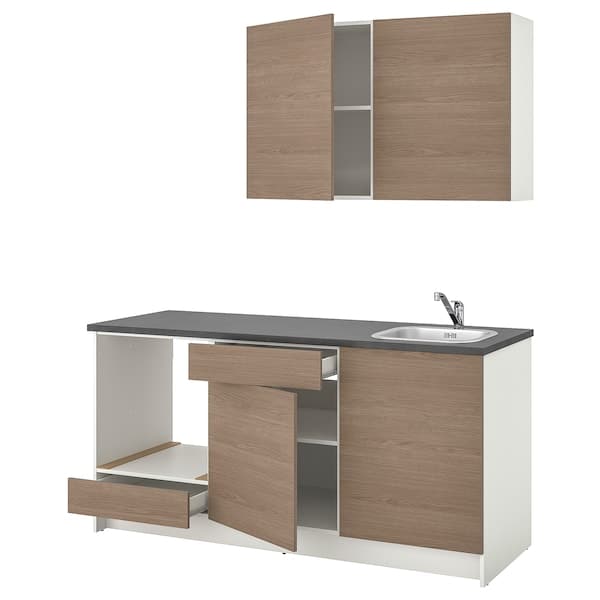 KNOXHULT Kitchen - grey wood effect 180x61x220 cm , 180x61x220 cm