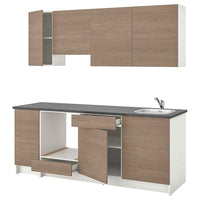 KNOXHULT Kitchen - grey wood effect 220x61x220 cm , 220x61x220 cm - best price from Maltashopper.com 99180479