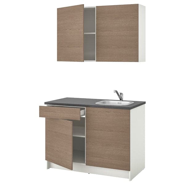 KNOXHULT Kitchen - grey wood effect 120x61x220 cm , 120x61x220 cm