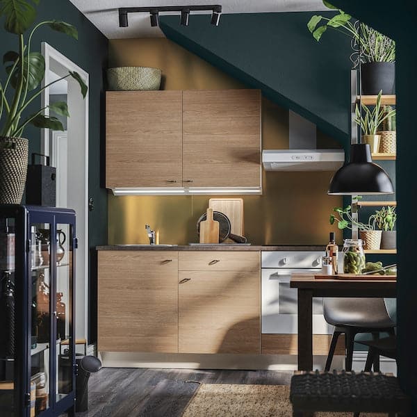 Ikea KNOXHULT Kitchen - grey wood effect 180x61x220 cm , 180x61x220 cm