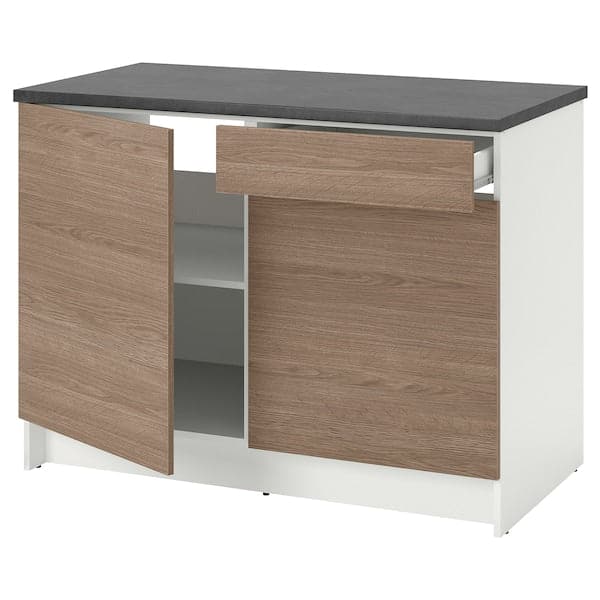 Ikea KNOXHULT Mobile base with doors and drawer - wood/gray effect 120 cm , 120 cm