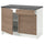 KNOXHULT base cabinet with doors and drawer, wood effect/grey