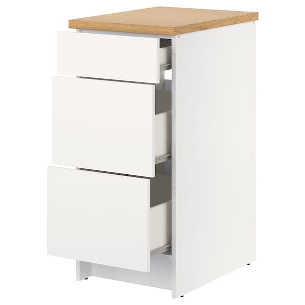 KNOXHULT - Base cabinet with drawers, white, 40 cm - best price from Maltashopper.com 90326787