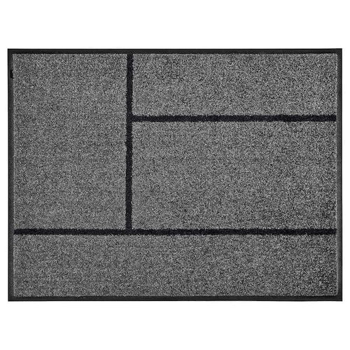 KÖGE - Door mat, grey/black, 69x90 cm