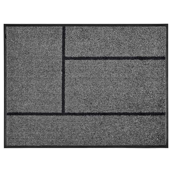 KÖGE - Door mat, grey/black, 69x90 cm