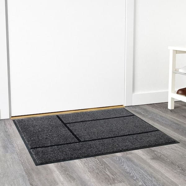 KÖGE - Door mat, grey/black, 69x90 cm - best price from Maltashopper.com 30287939