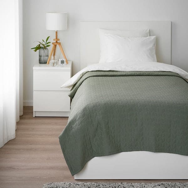 Ikea KÖLAX - Bedspread, grey-green, 150x250 cm