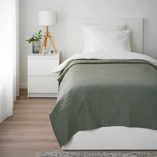 KÖLAX - Bedspread, grey-green, 150x250 cm - best price from Maltashopper.com 60513422