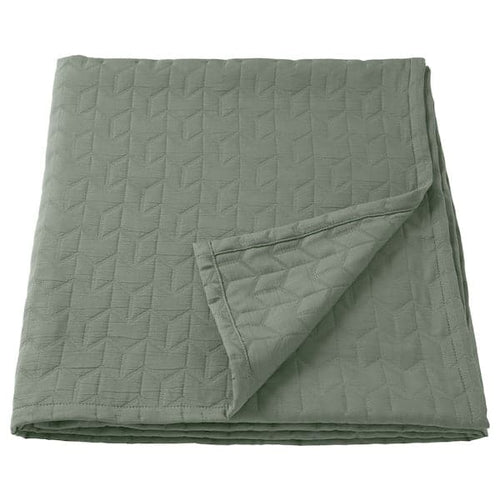 KÖLAX - Bedspread, grey-green, 230x250 cm