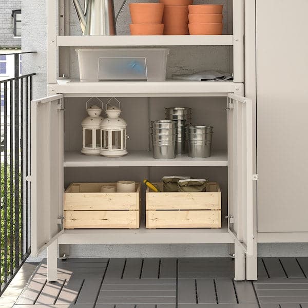 Ikea KOLBJÖRN - Shelving unit with 2 cabinets, beige, 171x37x161 cm