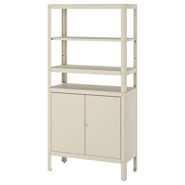 Ikea KOLBJÖRN - Shelving unit with cabinet, beige, 80x37x161 cm