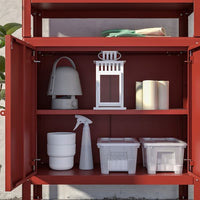 KOLBJÖRN - Shelving unit with cabinet, brown-red, 80x37x161 cm - best price from Maltashopper.com 89497365