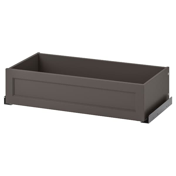 KOMPLEMENT - Drawer with framed front, dark grey, 75x35 cm