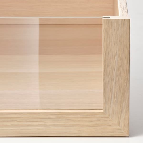 KOMPLEMENT - Drawer with glass front, white stained oak effect, 100x58 cm