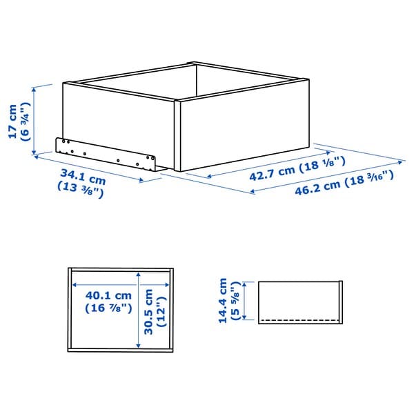 Ikea KOMPLEMENT - Drawer with framed glass front, white, 50x35 cm