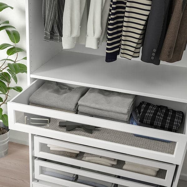 Ikea KOMPLEMENT - Drawer with framed glass front, white, 100x58 cm