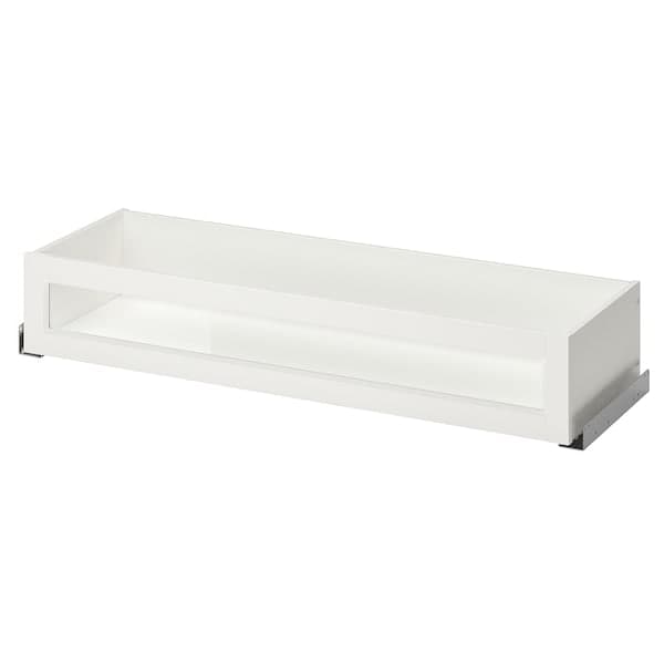 KOMPLEMENT - Glass drawer/front panel with frame, white, 100x35 cm - best price from Maltashopper.com 80447011