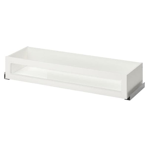 KOMPLEMENT - Drawer with framed glass front, white, 100x35 cm