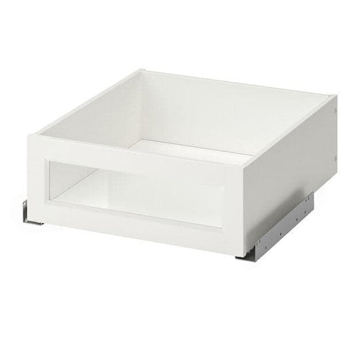 KOMPLEMENT - Drawer with framed glass front, white, 50x58 cm