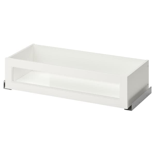 KOMPLEMENT - Drawer/glass front with frame, white, 75x35cm - best price from Maltashopper.com 50447017