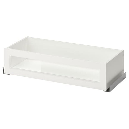 KOMPLEMENT - Drawer with framed glass front, white, 75x35 cm
