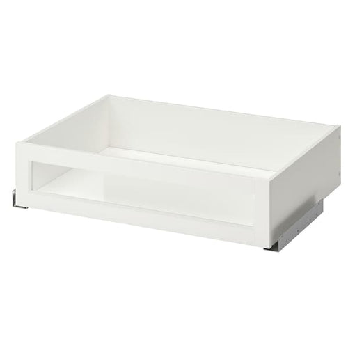 KOMPLEMENT - Drawer with framed glass front, white, 75x58 cm