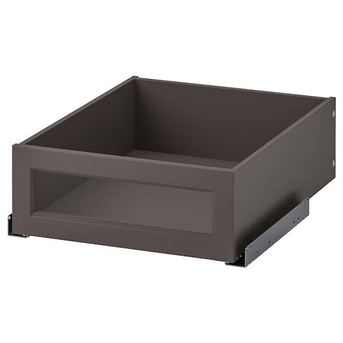 KOMPLEMENT - Drawer with framed glass front, dark grey, 50x58 cm