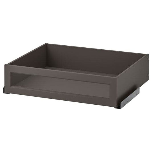 Ikea KOMPLEMENT - Drawer with framed glass front, dark grey, 75x58 cm