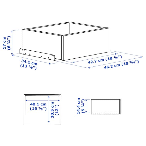 KOMPLEMENT - Drawer, dark grey, 50x35 cm - best price from Maltashopper.com 10509502