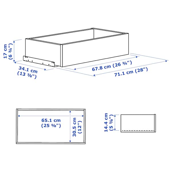 Ikea KOMPLEMENT - Drawer, dark grey, 75x35 cm