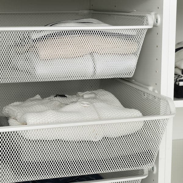 Ikea KOMPLEMENT - Mesh basket with pull-out rail, white, 100x58 cm