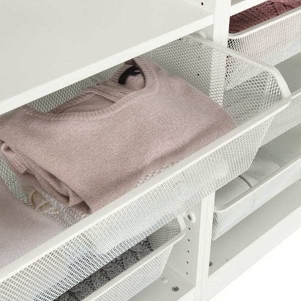 Ikea KOMPLEMENT - Mesh basket with pull-out rail, white, 100x35 cm