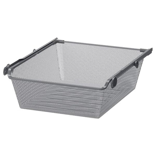 KOMPLEMENT - Mesh basket with pull-out rail, dark grey, 50x58 cm